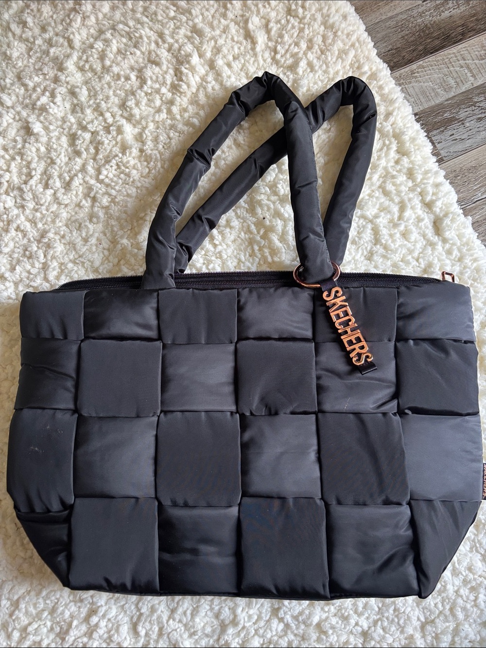Skechers Black Padded Woven Tote 10” x 15”